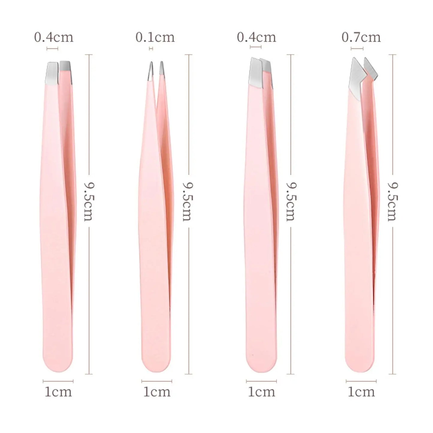 4Piece Tweezers for Women, Tweezer Set for Facial Hair Eyebrow Tweezers Men Eyebrow Chin Twizzers Kit Hair Grooming with Leather