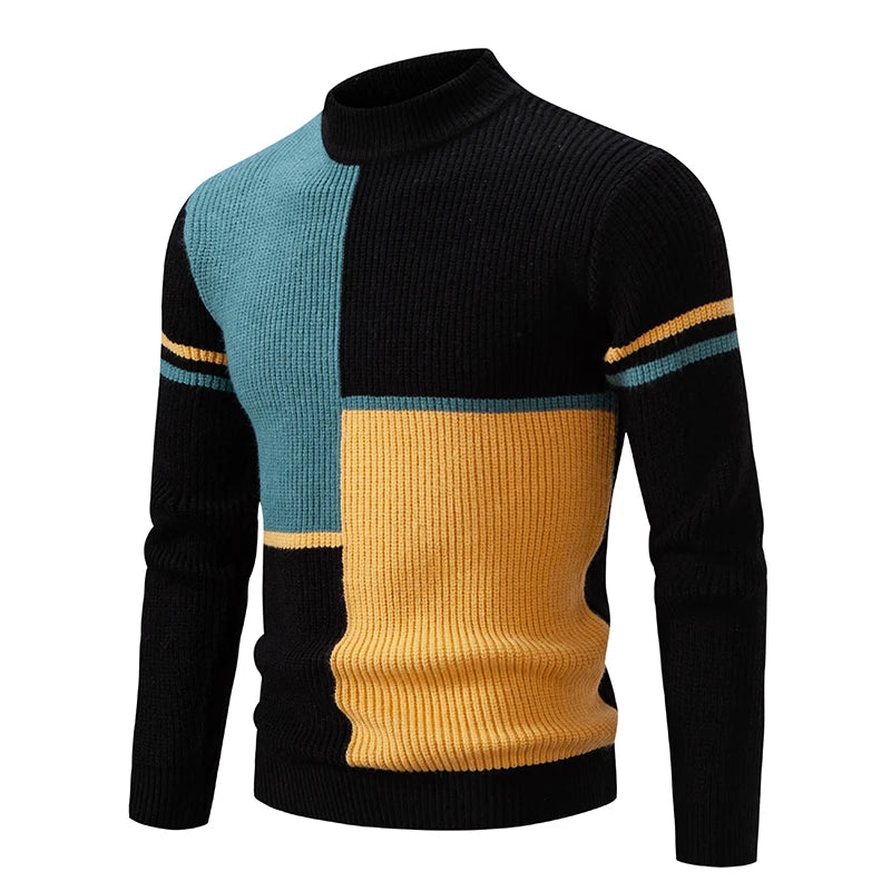15 Colors Autumn and Winter New Men's Warm Sweater Knitted with Sheep Fleece Sweaters Fashion Pullover Men