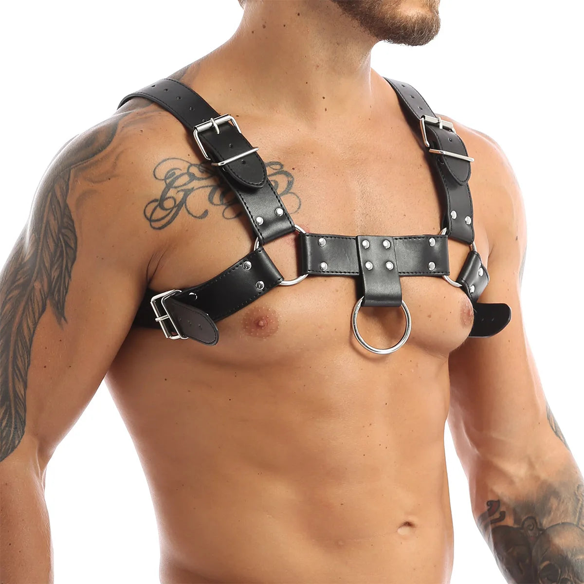 Men Sexy Fashion PU Leather Harness Belts Adjustable Bdsm Goth Punk Gay Party Fetish Costume Exotic Sex Accessories