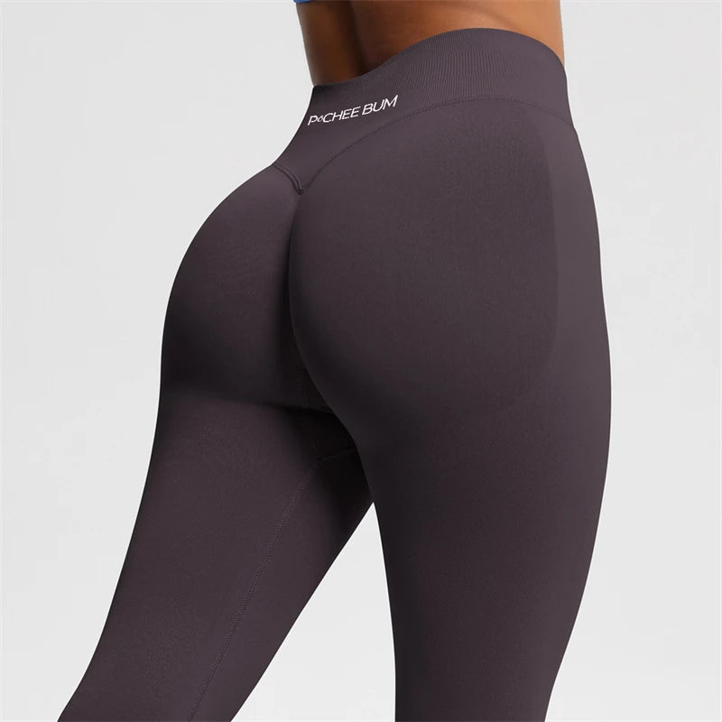 Bum Shaping Leggings Women Seamless Sports Yoga Pants Low Ribbed Band Gym clothes Fitness Workout Scrunch Butt Tight