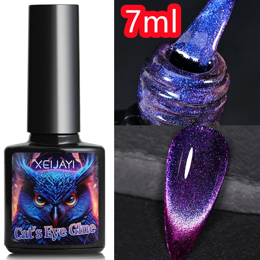 10ml/jar Moonlight White Magnetic Laser Gel Nail Polish Reflective Glitter Cat Eye Gel Semi-permanent UV Magnetic Venalisa GY