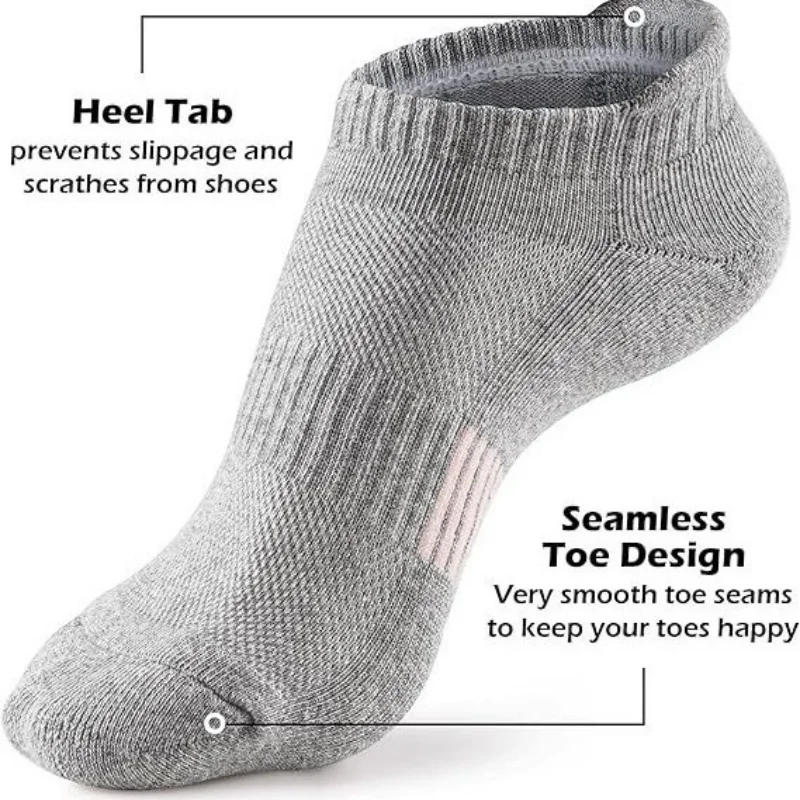 Unisex Athletic Ankle Socks – Heel Tab Design, Stay-in-Place Fit, Breathable Mesh, Ideal for Running
