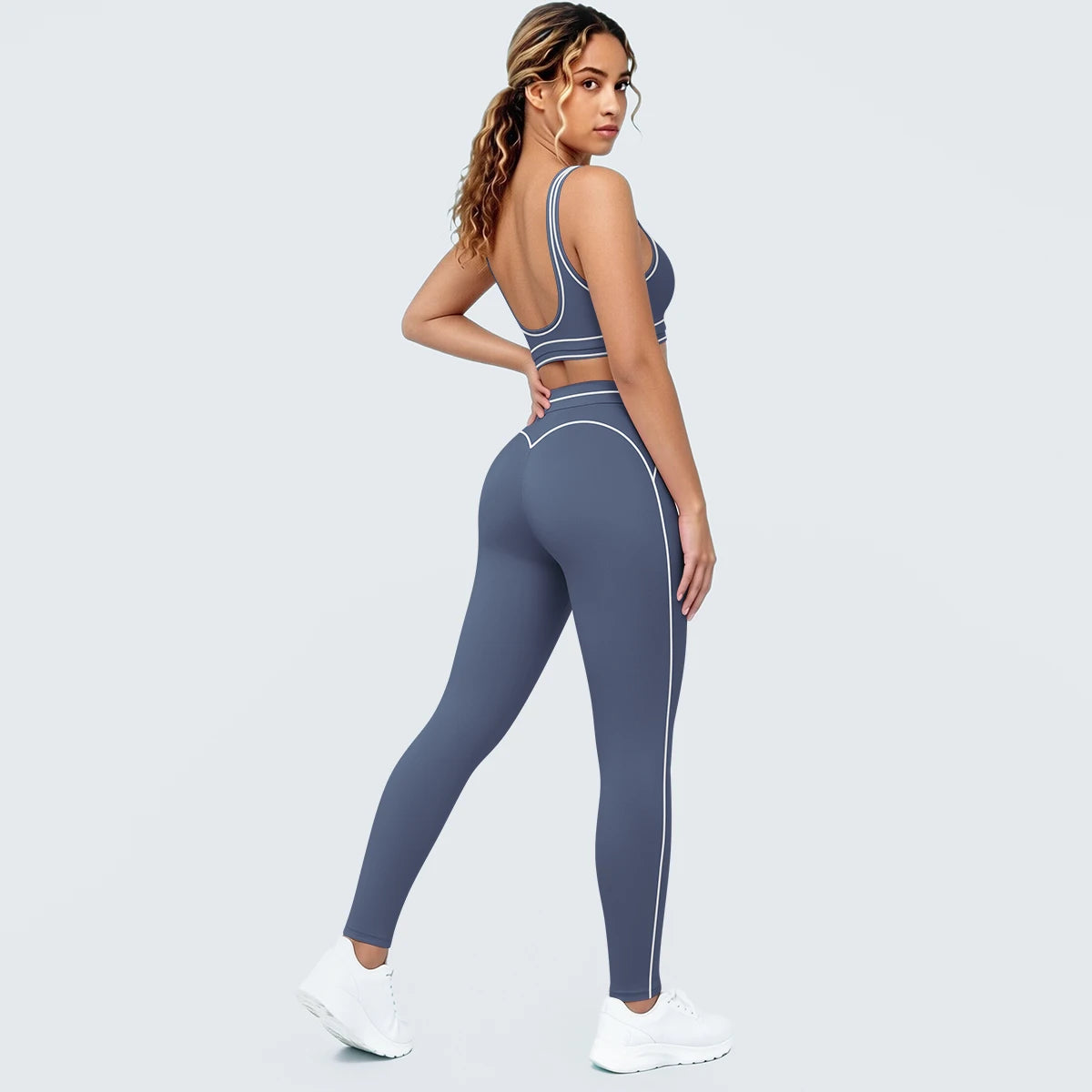 Women Fitness Yoga Sports Set Sexy Beautiful Back Yoga Bra Workout Top Summer Running Sports Bra High Waisted Push Up Yoga Pants