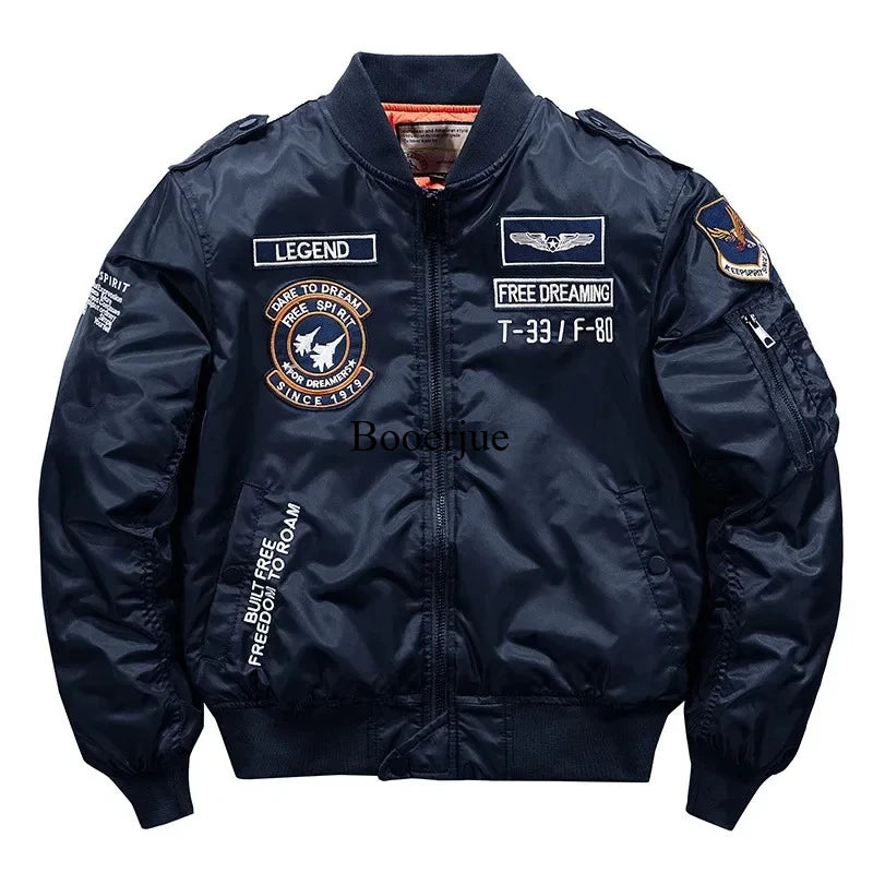 High Quality Military Motorcycle Ma-1 Aviator Pilot Coats Male Baseball Bomber Jackets Winter Hip Hop Thick Warm Jackets Men 6XL
