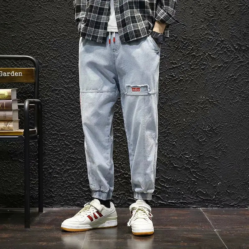Neu Street Hip Hop Cargo Hosen Männer der Jeans Elastische Harun Jogger In Herbst und Frühling
