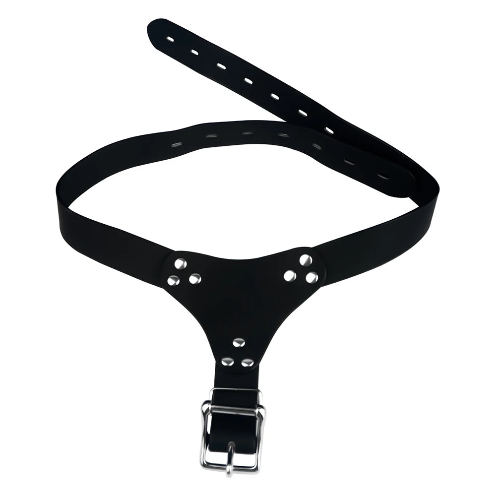 PU Leather Chastity Belt For Metal Penis Lock Cage Auxiliary Harness Belt Underwear Chastity Accessories B*SM Men S*x Toys