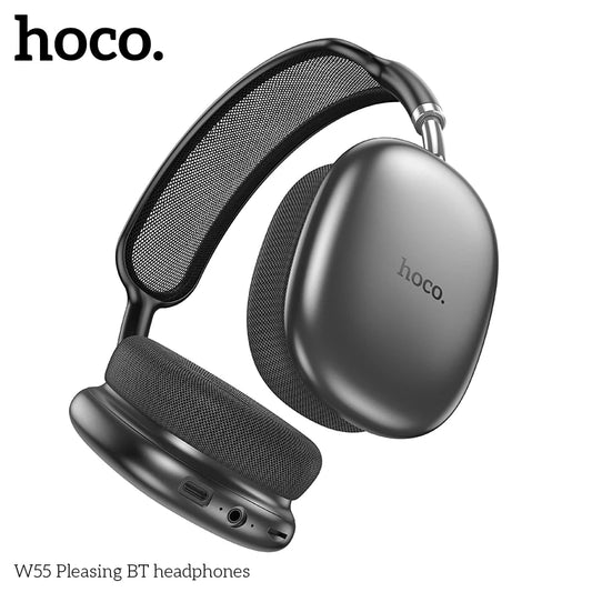 HOCO W55 Over Ear Buetooth Earphone Wireless Music Headphone Mic HiFi Audio Headsets Stereo Sound Sport Earphones 40MM AUX TF