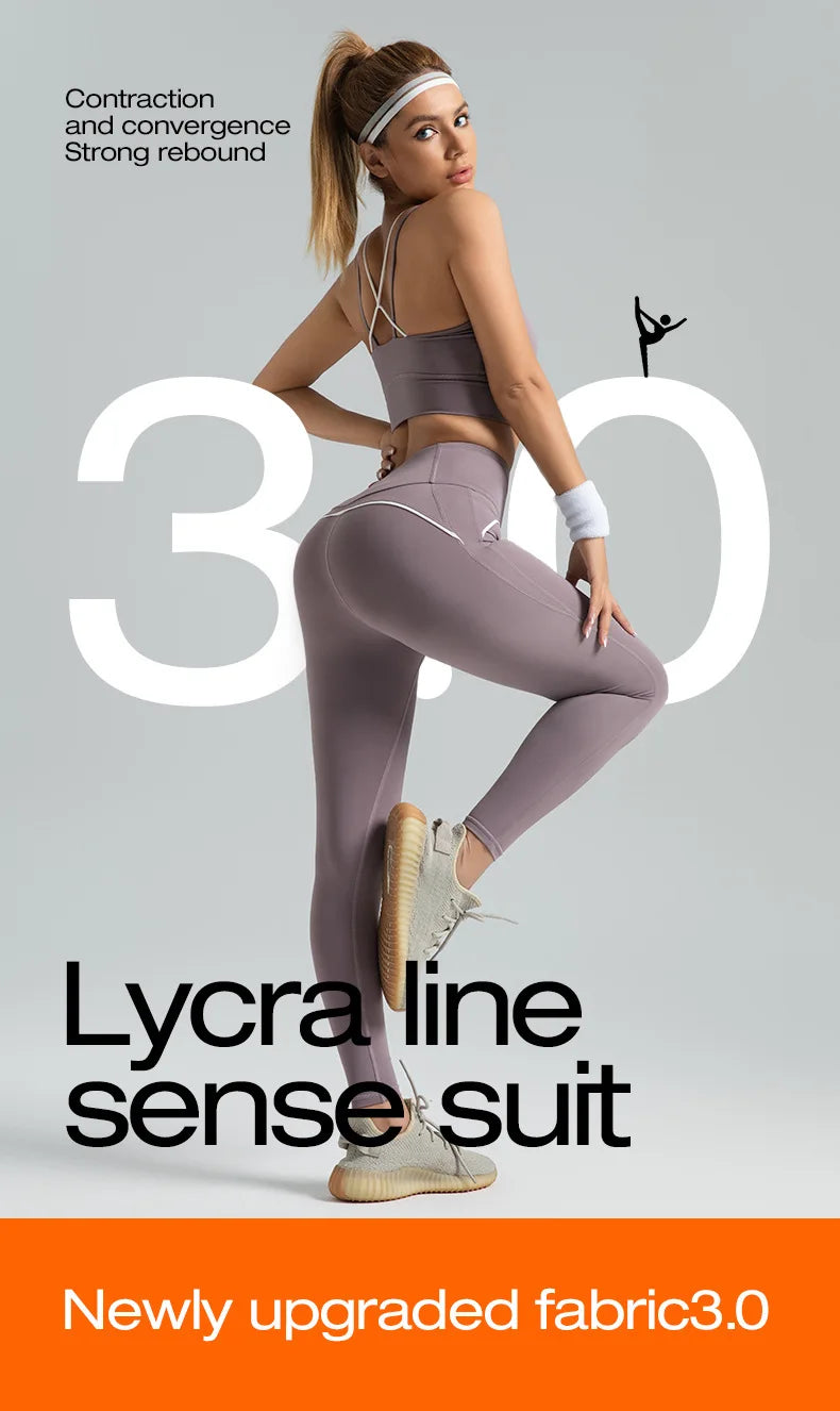 New Women's 2pcs Yoga Set Yoga Clothes High Waist Strap Cross High-elasticity Yoga Sports Bra Fitness Wear Set Women's Tracksuit