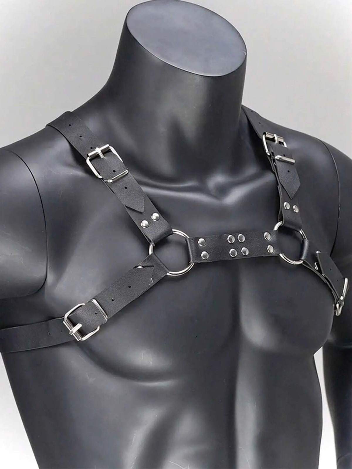 Fashion Men PU Leather Chest Harness Lingerie Adjustable Leather Body Decortive Strap Punk Club Costume Clothing Accessories