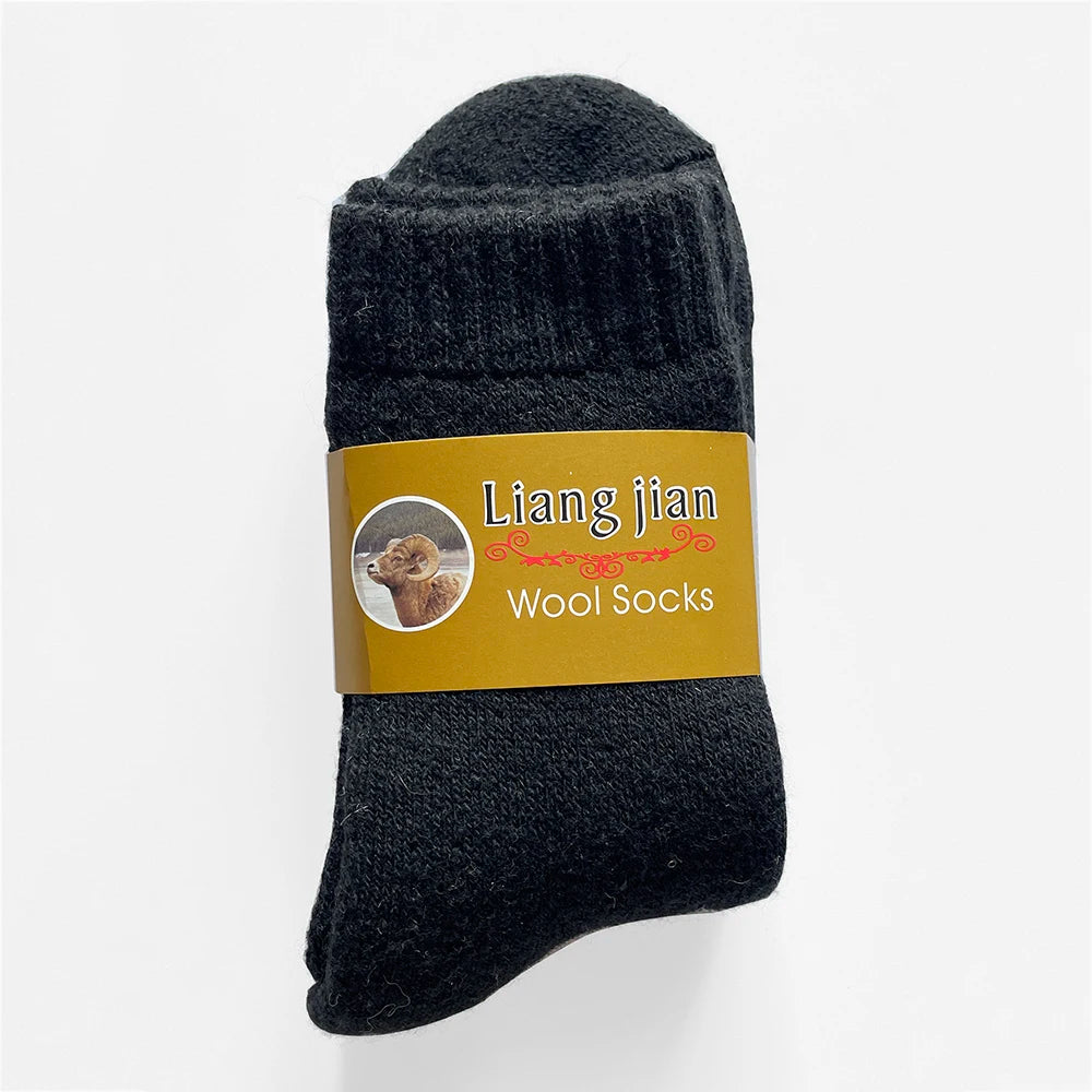 1 Pairs High Quality Men's Wool Socks Winter Thick Warm Snow Boots  Socks Outdoor Cold Resistant Frost Proof Super THick Socks