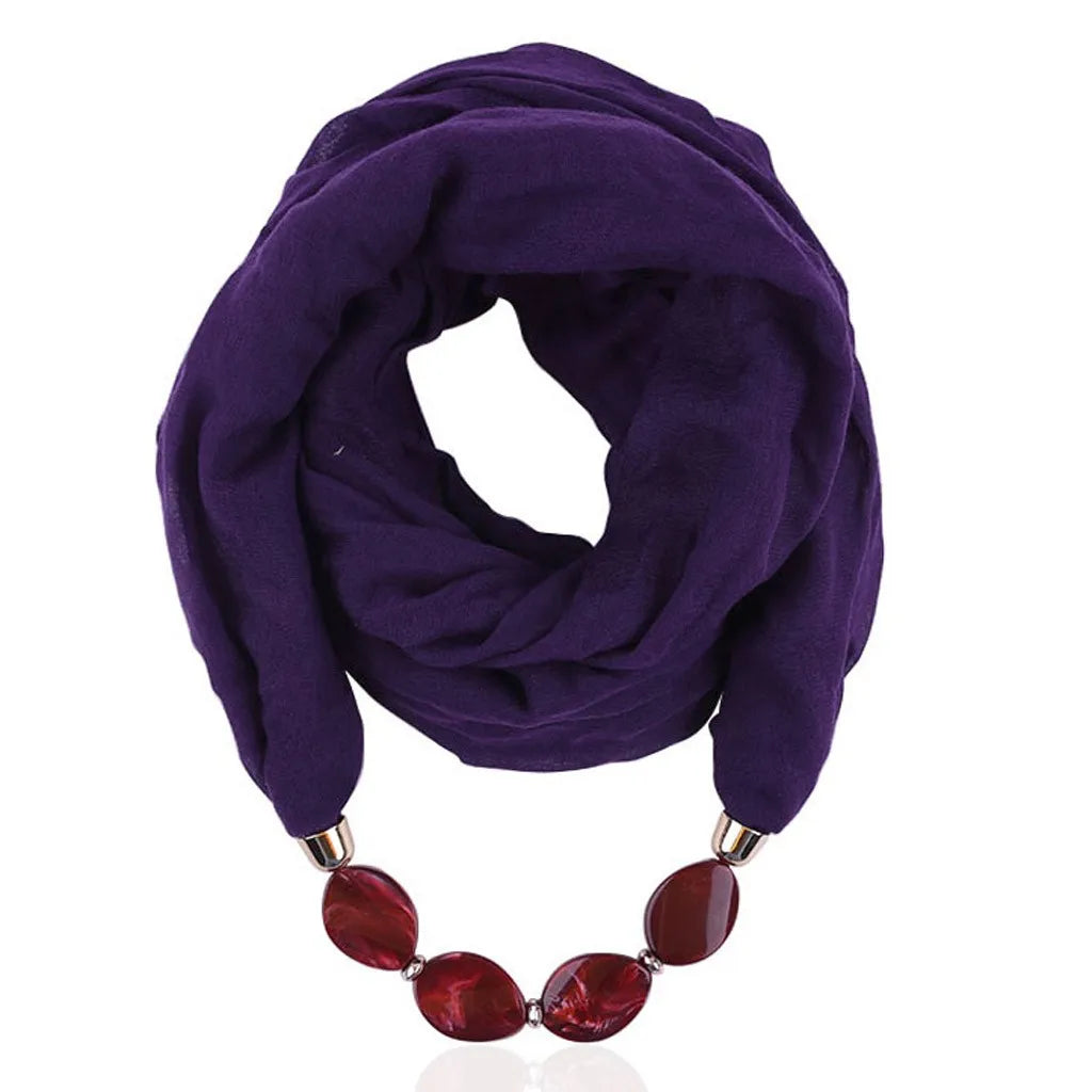 Women Cotton Linen Necklace Pendant Scarf Ethnic Style Soft Necklace Scarf Fashion designer scarf Ethnic Jewelry Necklace Scarf
