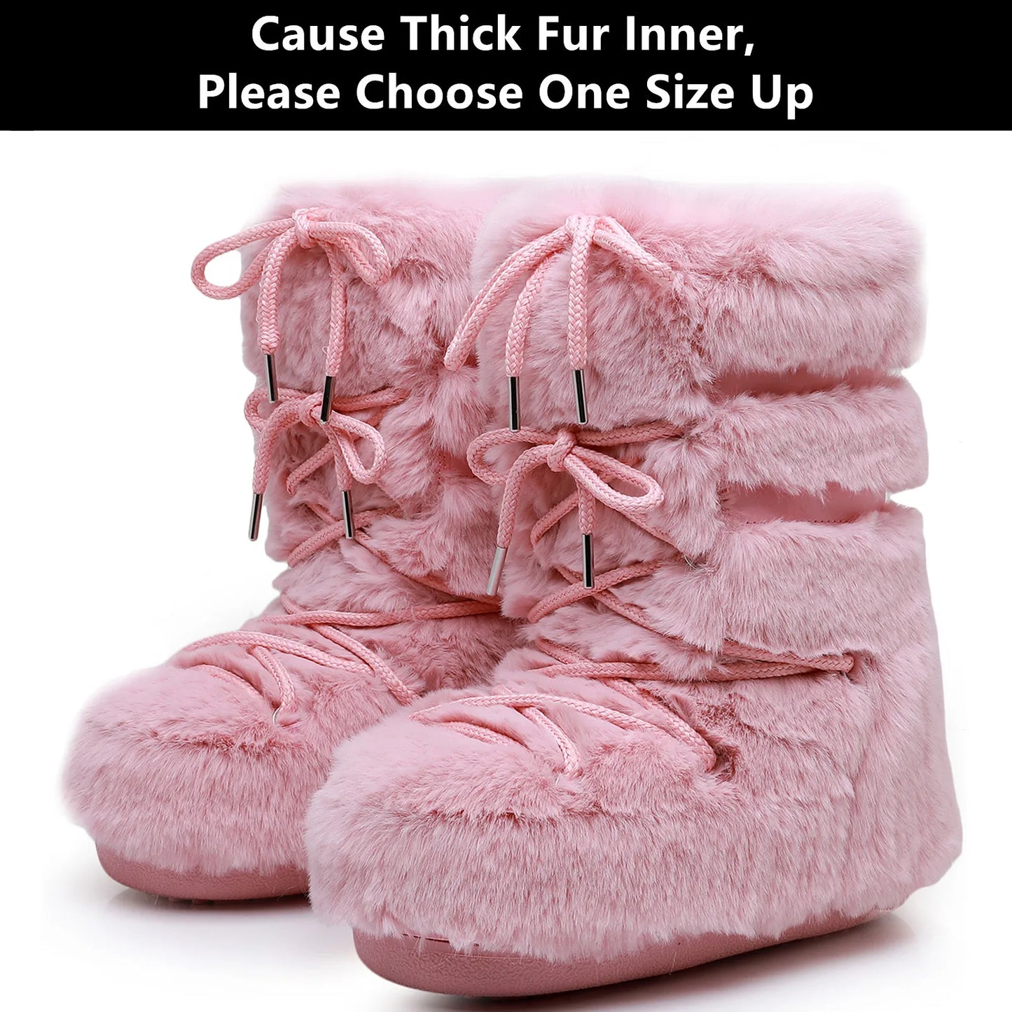 2025 Winter Lace-up Ankle Boots Women Snow Boots Brand Design Classic Platform Waterproof Non-slip Cotton Boots Woman Ski Boots