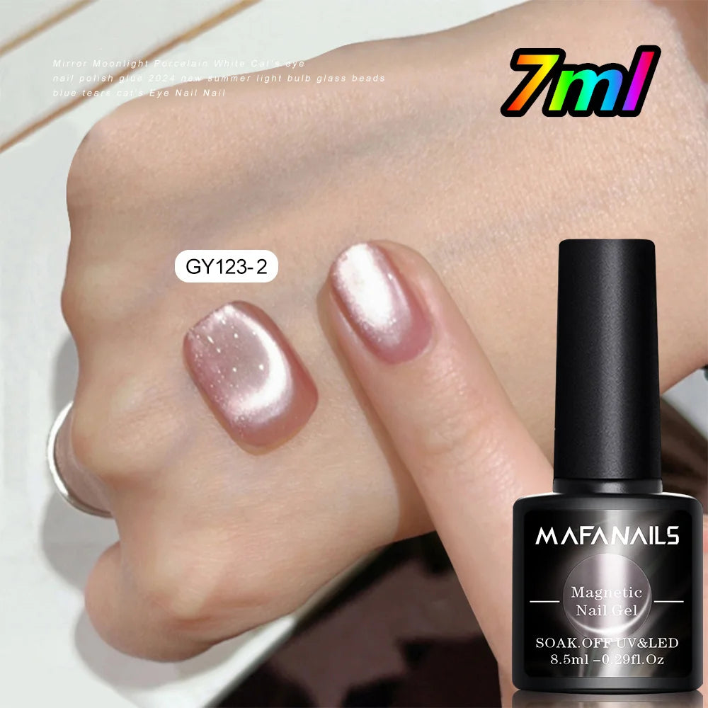 10ml/jar Moonlight White Magnetic Laser Gel Nail Polish Reflective Glitter Cat Eye Gel Semi-permanent UV Magnetic Venalisa GY