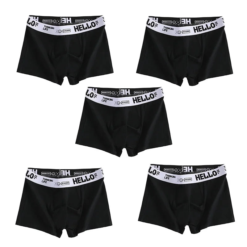 1/5pcs Mens Underwear Male Boxers Sexy Underpant Comfortable Breathable Fashion Style Softness Boys Catton Panties Boxershorts