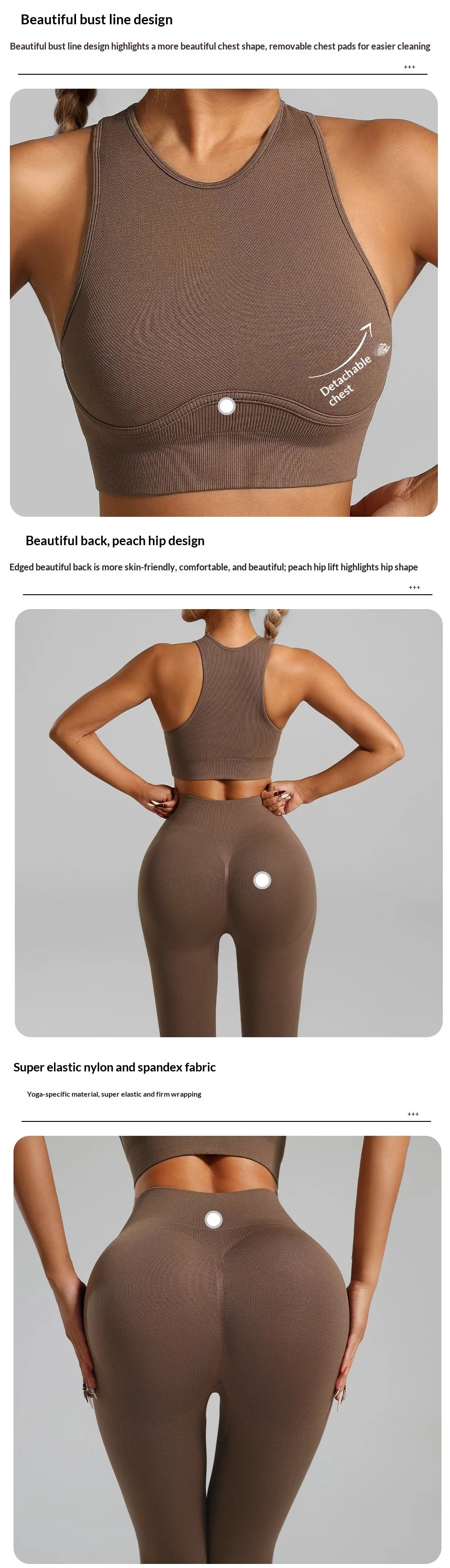 Seamless Ribbed High Waisted Yoga Set for Women, Tummy Control Criss Cross Back Workout Outfit, Quick Dry Fitness Set for Gym