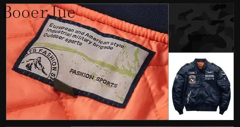 High Quality Military Motorcycle Ma-1 Aviator Pilot Coats Male Baseball Bomber Jackets Winter Hip Hop Thick Warm Jackets Men 6XL