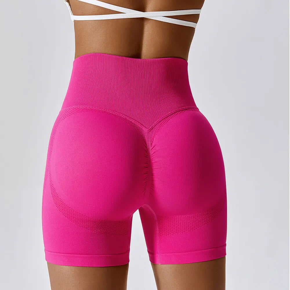 Women's Shorts for Cycling Jogging Fitness Sports Seamless High-Waisted Hip-Lifting Gym Shorts Tight Yoga Clothing