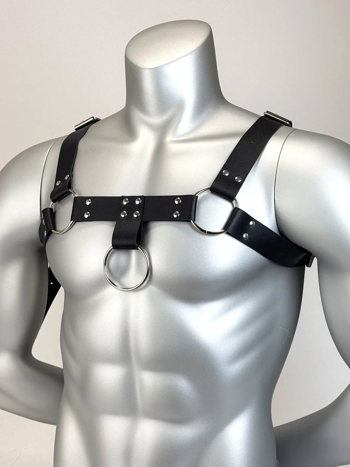 Harness Leather Adjustable Body Harness for Men, Goth Punk Cosplay Chest Belt Strappy, O-Ring Festival Rave Gear Accessories
