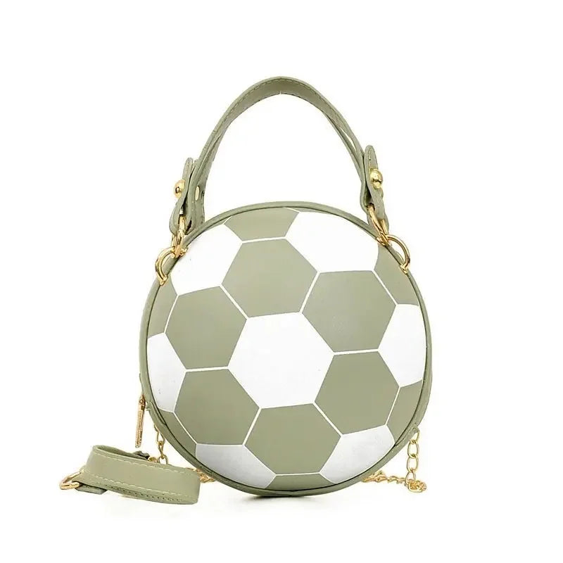 Fashionable Women's Basketball Bag Handbag Single Shoulder Crossbody Bag Stylish Trendy PU Material round Shape Mobile Phone Poc