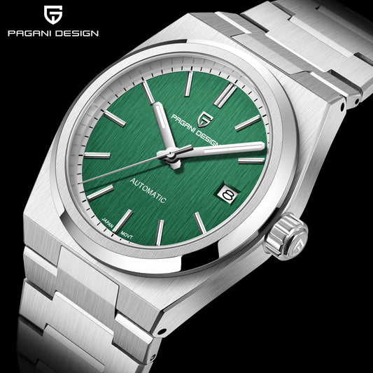 PAGANI DESIGN 40MM New Men Automatic Mechanical Watches NH35 Stainless Steel Sapphire 10Bar Sports Clock AR Reloj Hombre