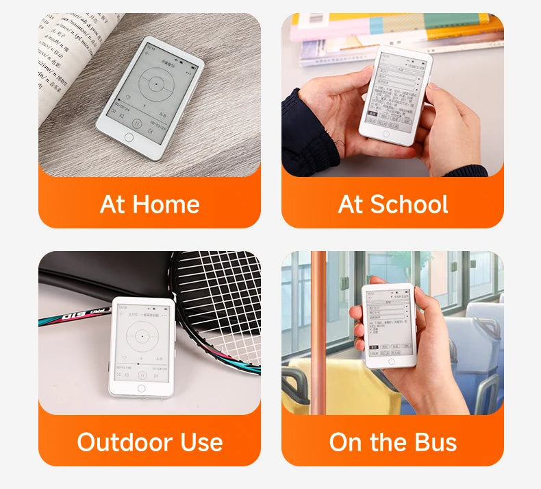 Famue 3.52 Inch Mini E-Ink E-Reader 32GB - Portable E-Book Reader with MP3 Player, Bluetiith 5.3 Classroom Recording & FM Radio