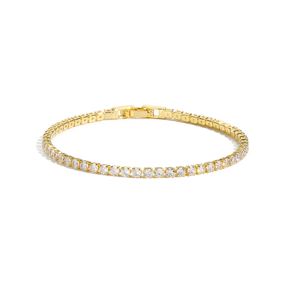 Colorful Crystal Tennis Bracelet for Women Waterproof Multicolor 3MM CZ Wedding Birthstone Hand Chain Jewelry Wholesale
