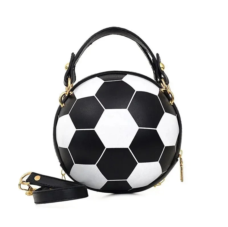 Fashionable Women's Basketball Bag Handbag Single Shoulder Crossbody Bag Stylish Trendy PU Material round Shape Mobile Phone Poc