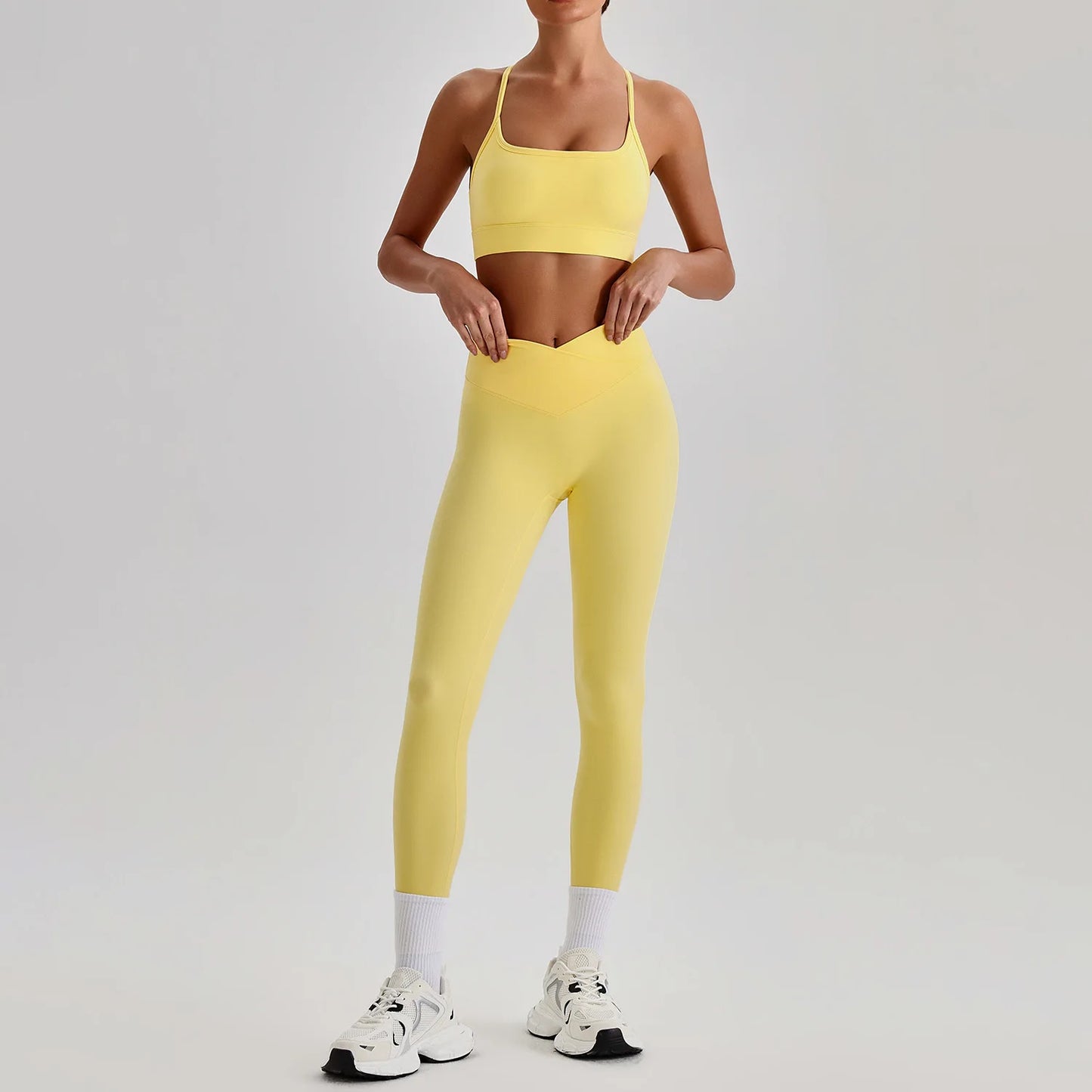 Women's Yoga Sets High Waist Tummy Control Leggings Push Up Sportswear Gym Workout Outfits Sports Fitness Clothes Hot Sale New