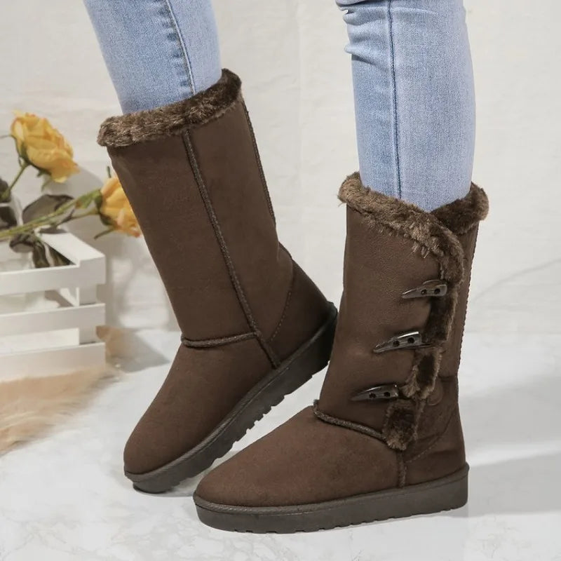 Classic Plush Snow Boots and Calf Women's Boots Wool Women's Boots Warm Winter Shoes 2024 Winter New Women's Shoes D84
