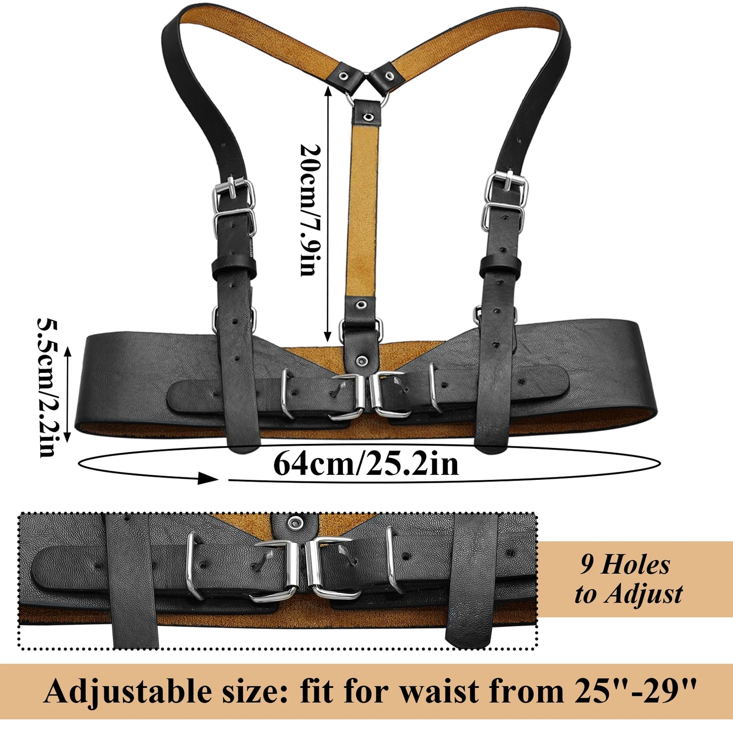 Women Waist Punk Leather Harness Belts Adjustable Body Chain Fashion Goth Suspender Corset Belt for Cosplay Accessories Harajuku