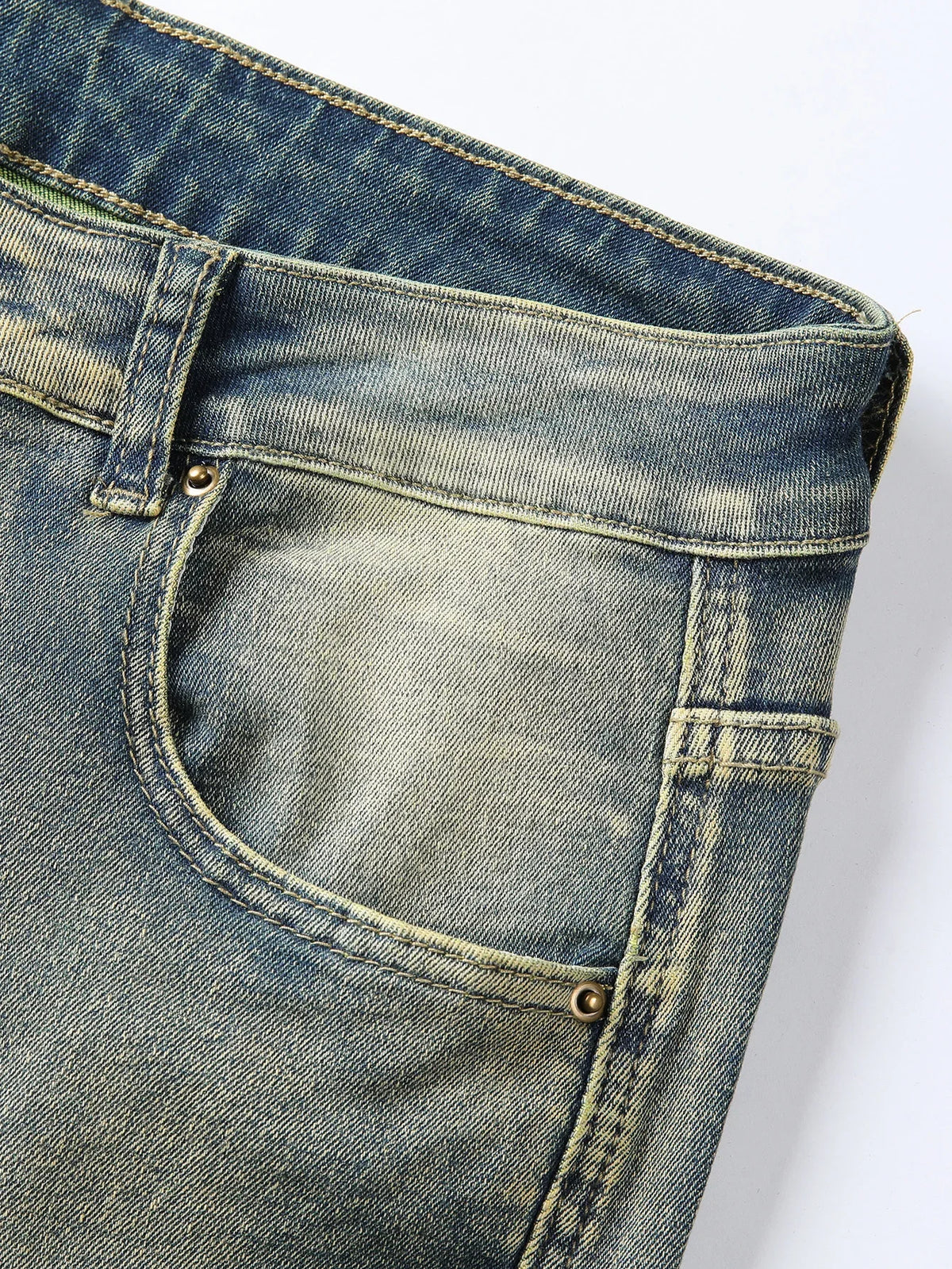 New Men Ripped Stacked Jeans Distressed Slim Fit Skinny Straight Leg Jeans Fashion Hip Hop Denim Pants Casual Streetwear