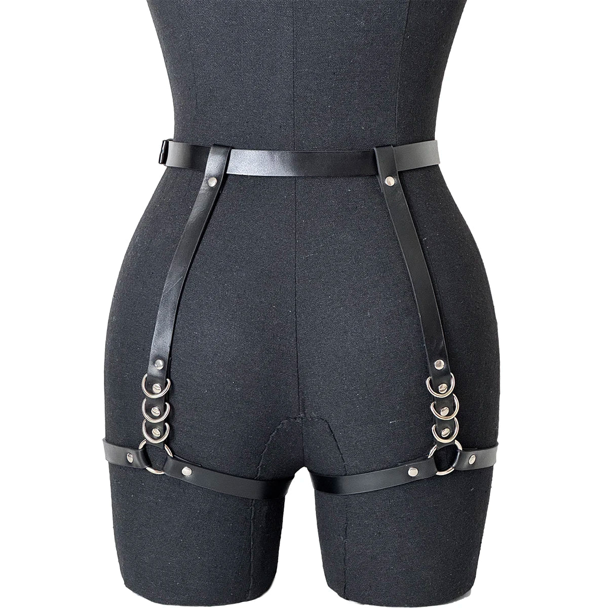 Fashionable Women's Pu Leather Leg Harness Body Harness Breast Punk Gothic Leg Garter Belts Gothic Waist Belt Clothing Accessor