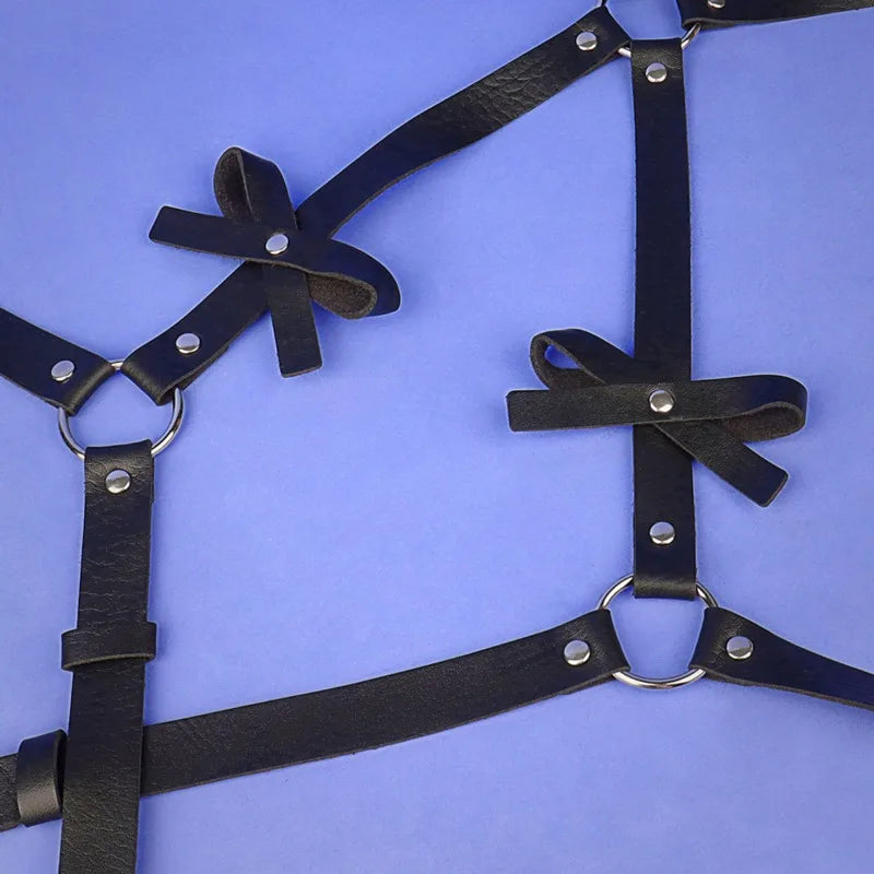 Sexy Leg Harness Garter Belt Leather Lingerie Thigh Garter Bondage Lingerie Women Sexy PU Waist Chain Thigh Garters