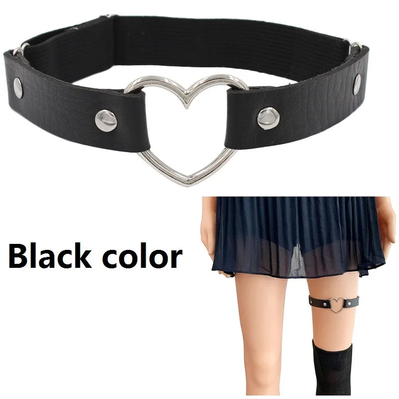 New Women Leather Thigh Strap Elastic Garter Belt Makeup Leg Garter Decoration Harness Sexy Female Garters Punk Goth Leglet Belt
