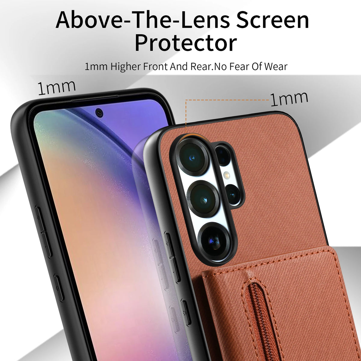 Zipper Cards Wallet Leather Phone Case For Samsung Galaxy S26 S24 S23 S22 Ultra Plus S23 S26 S25FE Purse Card Holder Stand Cover