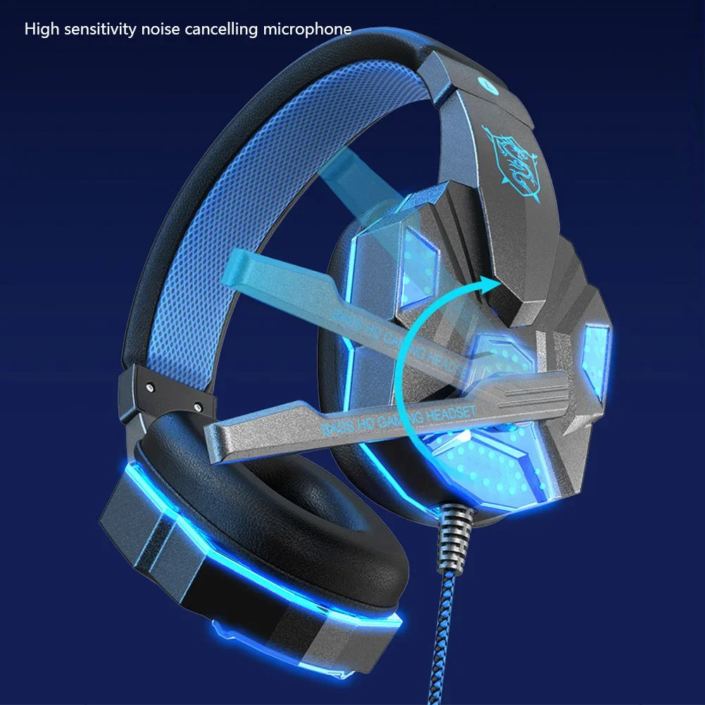 Headphones 3.5mm Wired Gaming Headset Earphones Music For PS4 Play Station 4 Game PC Chat computer With Microphone