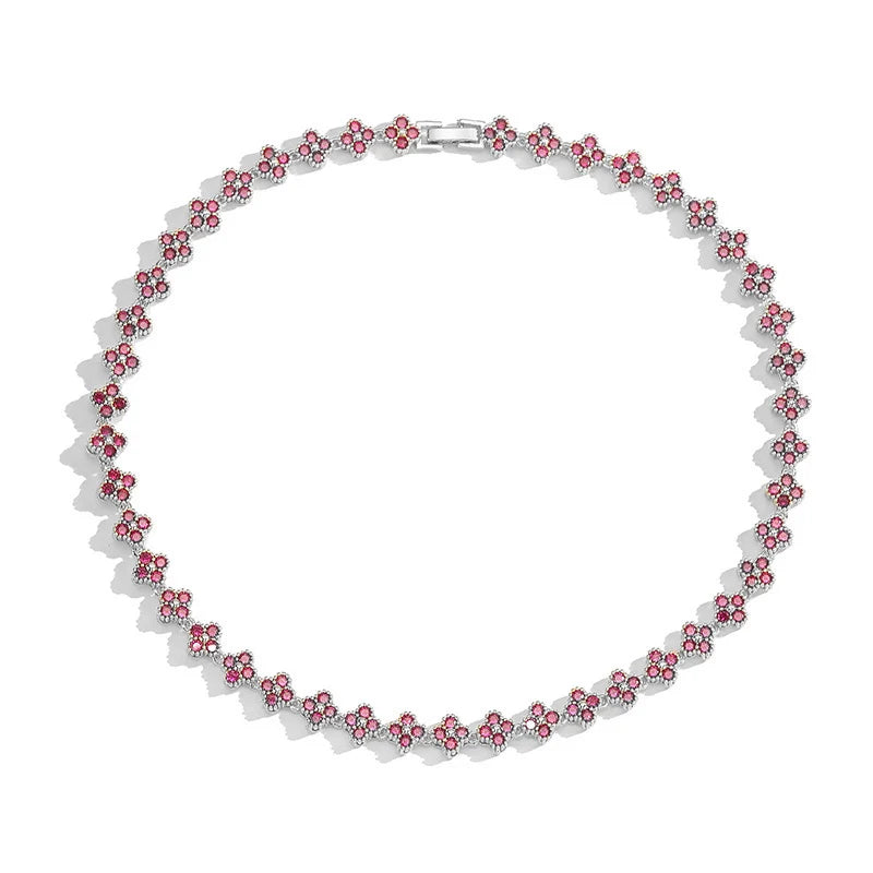 HECHENG,AAAAA Brass 18K gold-plated Flower Necklace Bracelet Jewelry Set ，for Christmas gift for women and best friend