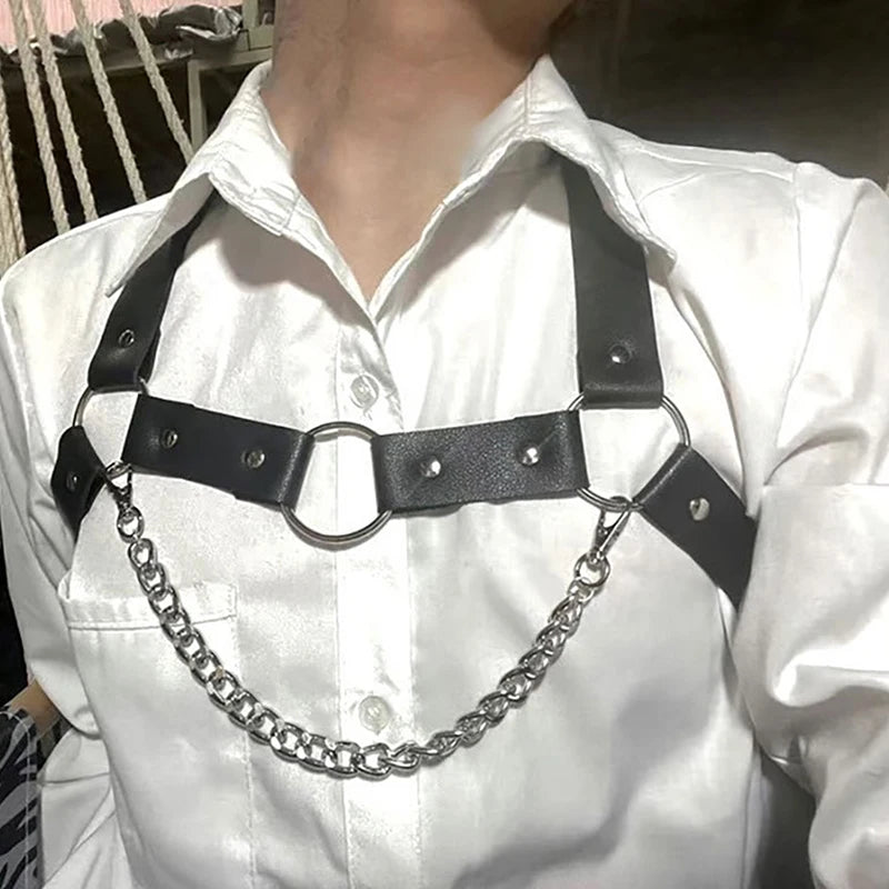 Fun Sexual Chest Leather Harness Belts Hipster Men's Strap Chest Strap Men's Strap Leather Harness Clothing Accessories