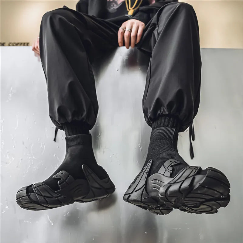 Outdoor Winter Men Casual Boots Designer Soft Sneakers Breathbale Men‘s Socks Shoes Slip-On Flat Lightweight Walking Sport Shoes