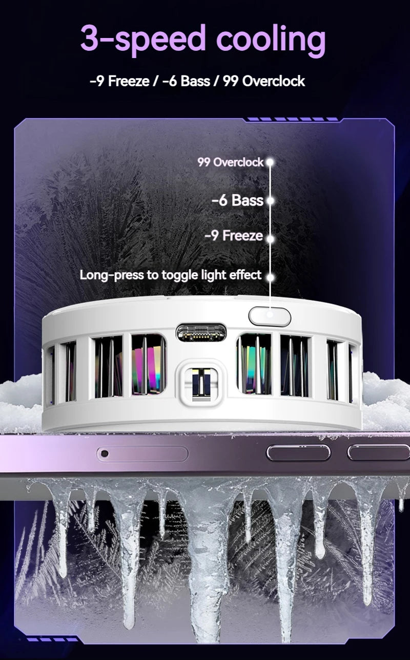 Semiconductor Magnetic Cooler With Temperature Display Radiator Fast Heat Dissipation for Phones Gaming Tablet Cooling Pad
