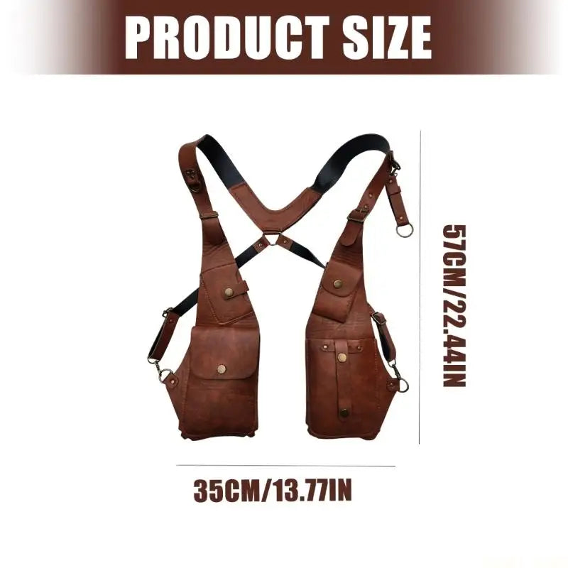 U2JB （1 Pack）Leather Shoulder Underarm Strap Wallet Adjustable Accessories with Double Bag
