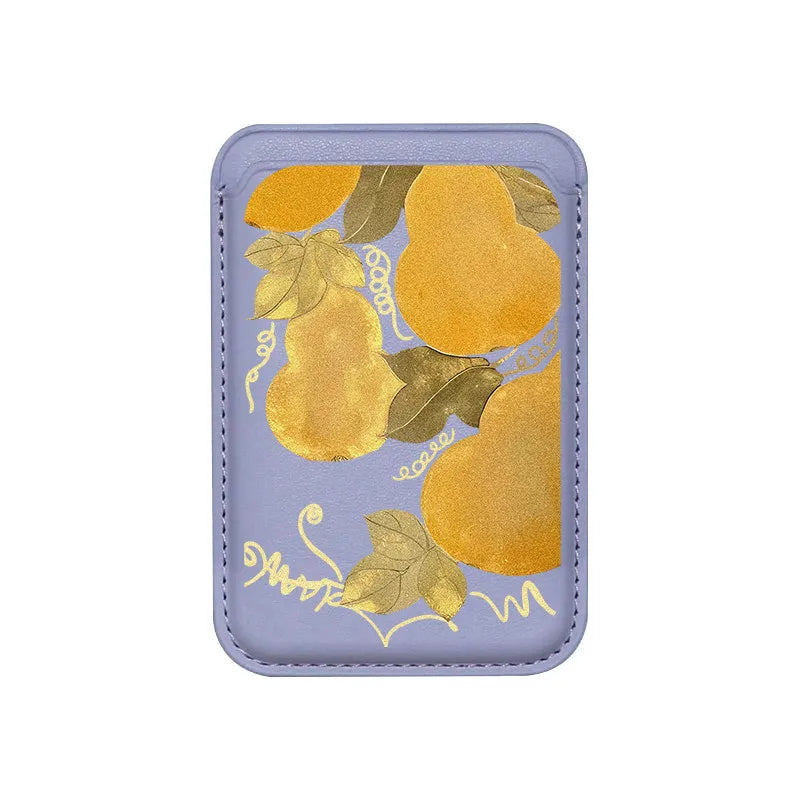 For MagSafe For iPhone 17 Pro Max Case For Samsung Galaxy S26 S25 FE Lucky Goldfish Painting Wallet Card Holder Magnetic Cover