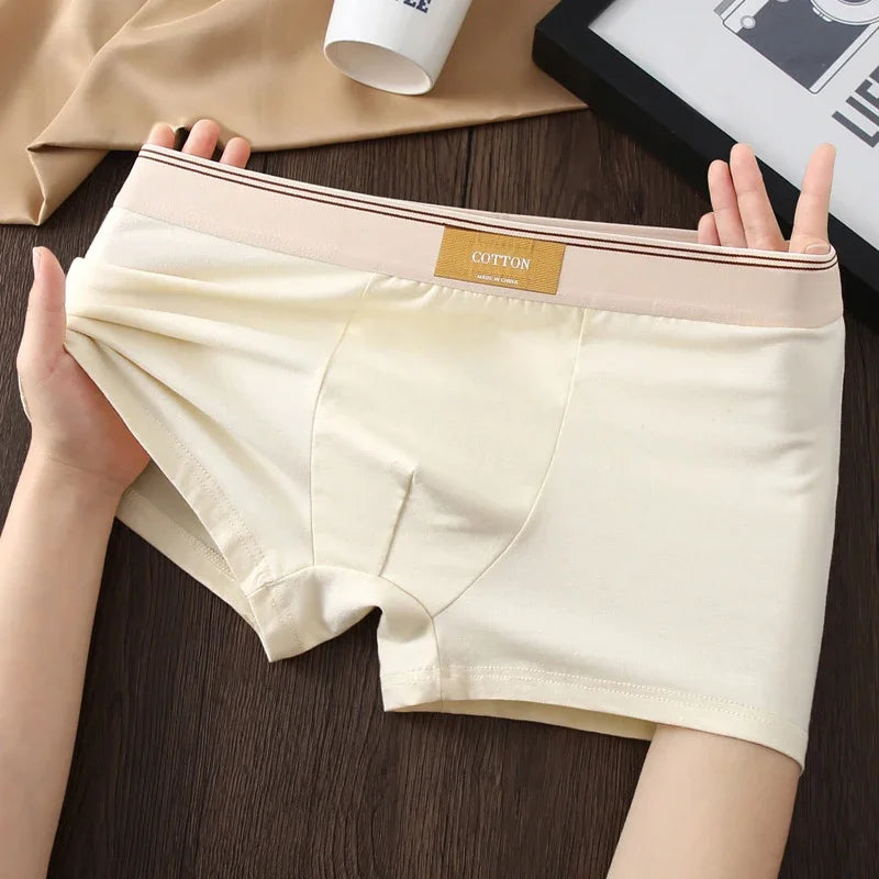 3pcs Shorts Men's Solid Color Underwear Breathable Underpants Sexy Thin Panties U Convex Lingerie  Men Panties L-4XL