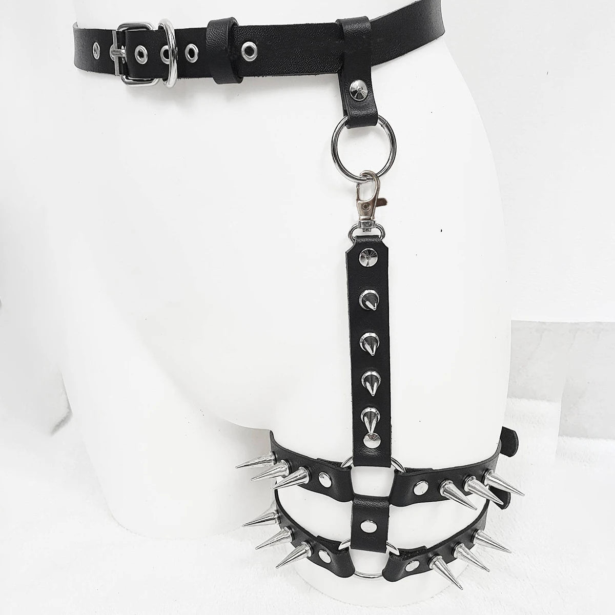 leather leg harnesses for women gothic Single-sided leg strap Adjustable Party Cosplay leather garter belt harness