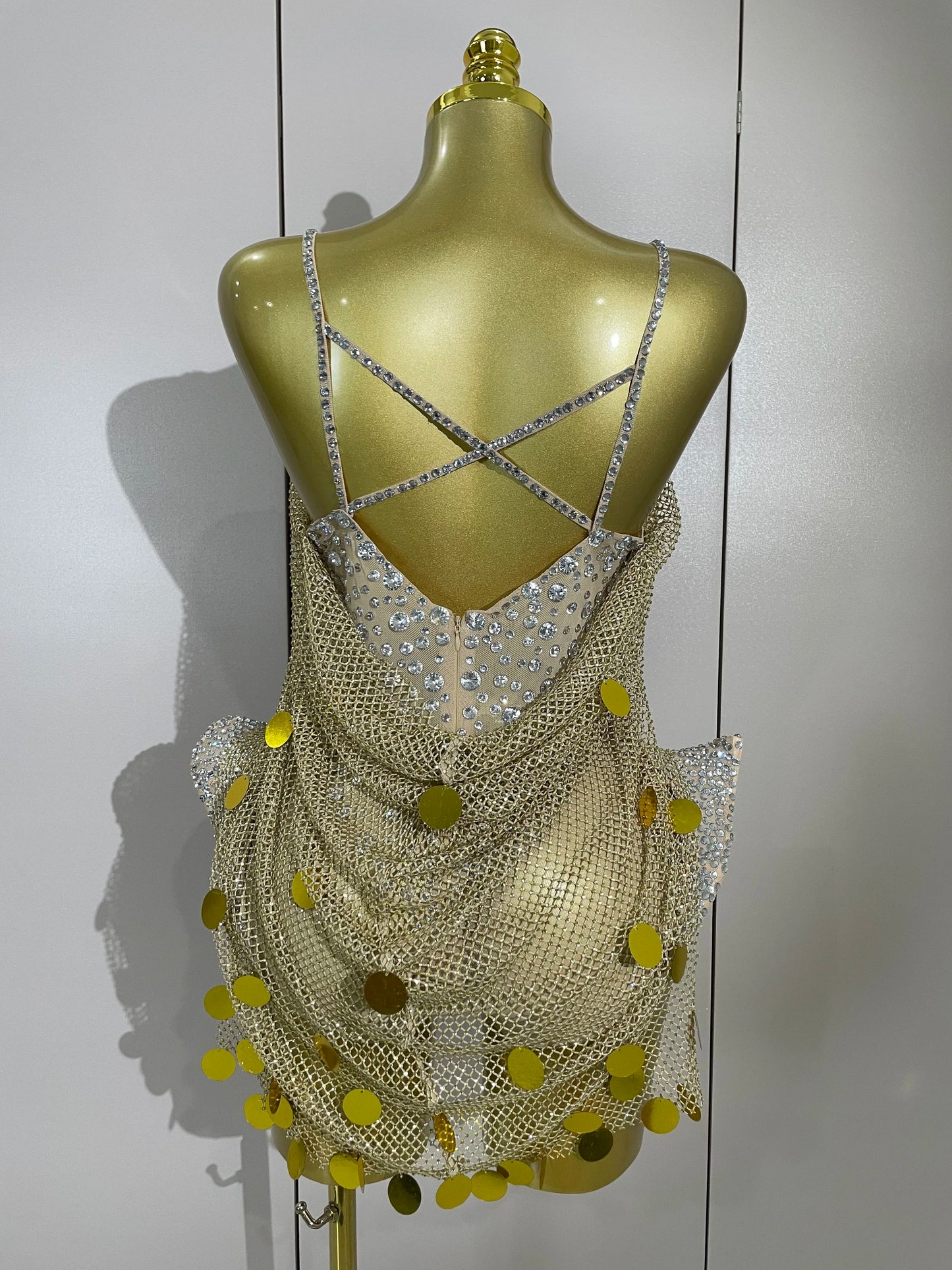 New Luxury Sparkly Diamond Sexy Mesh Bodysuit Women Evening Prom Birthday Party Gown Nightclub DJ Performance Stage Wear