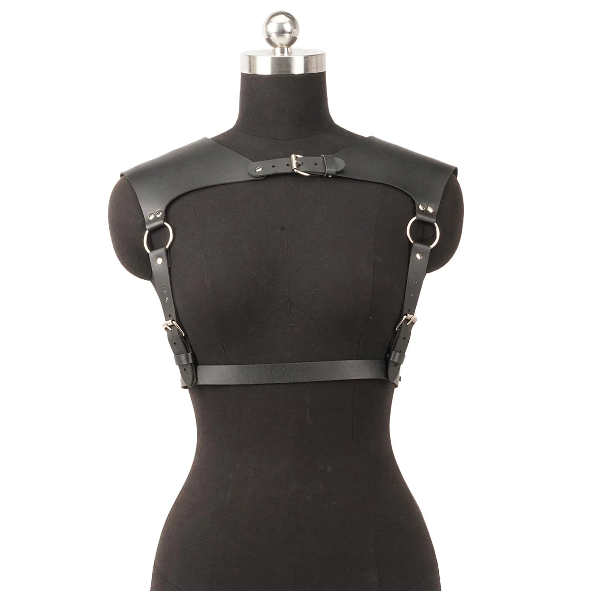 Women Fashion Belt PU Leather Body Shoulder Armor Chest HarnessSword Belt Shoulder Strap Harness Women Clothing Open Cage Bra