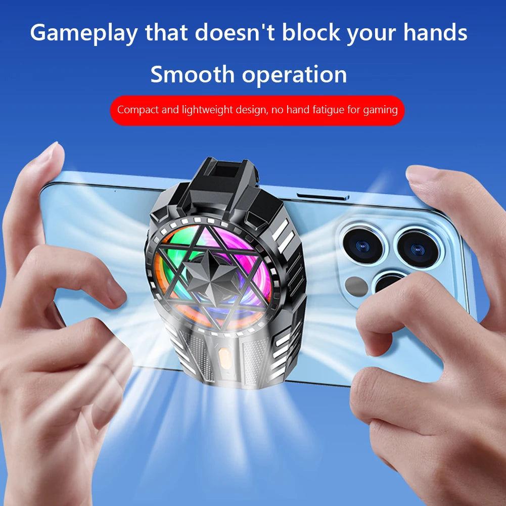 Mobile Phone Radiator Rechargeable Mobile Phone Game Cooler 3 Speed Adjustable Back-Clip Fan Radiator for Phone Tablet Phablet