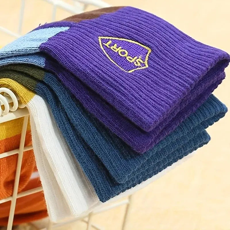 10/5/4/3 pairs of men's formal color blocking socks, comfortable and breathable soft business socks, men's socks and stockings-