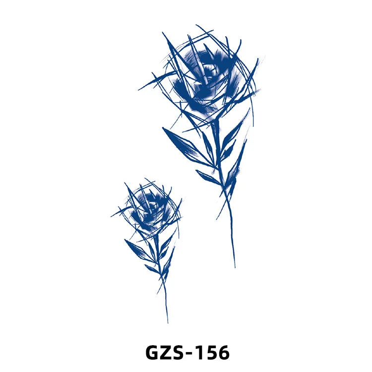 New Herbal Juice Tattoo Cute Flower Small Fresh Flower Semi Permanent Ins Temporary Tattoos Sticker size: 70*120mm