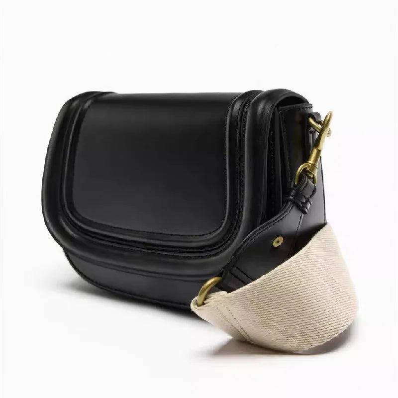 2024 New Pu Leather Women'S Crossbody Bags With Stylish Wide Shoulder Strap Fashionable Shoulder Solid Color Underarm Bags